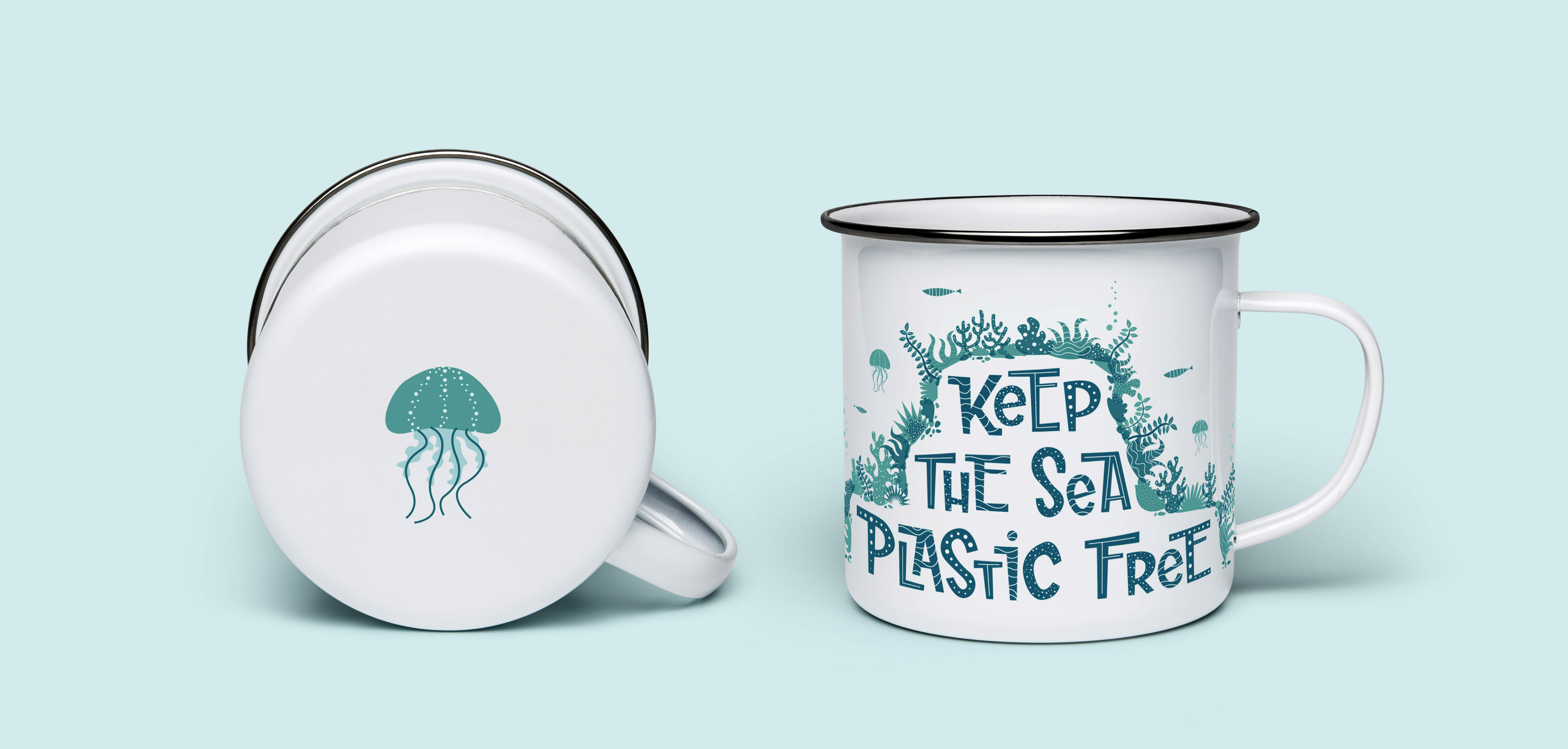 keep the sea plastic free, mug, ocean, eco-friendly, marine-life